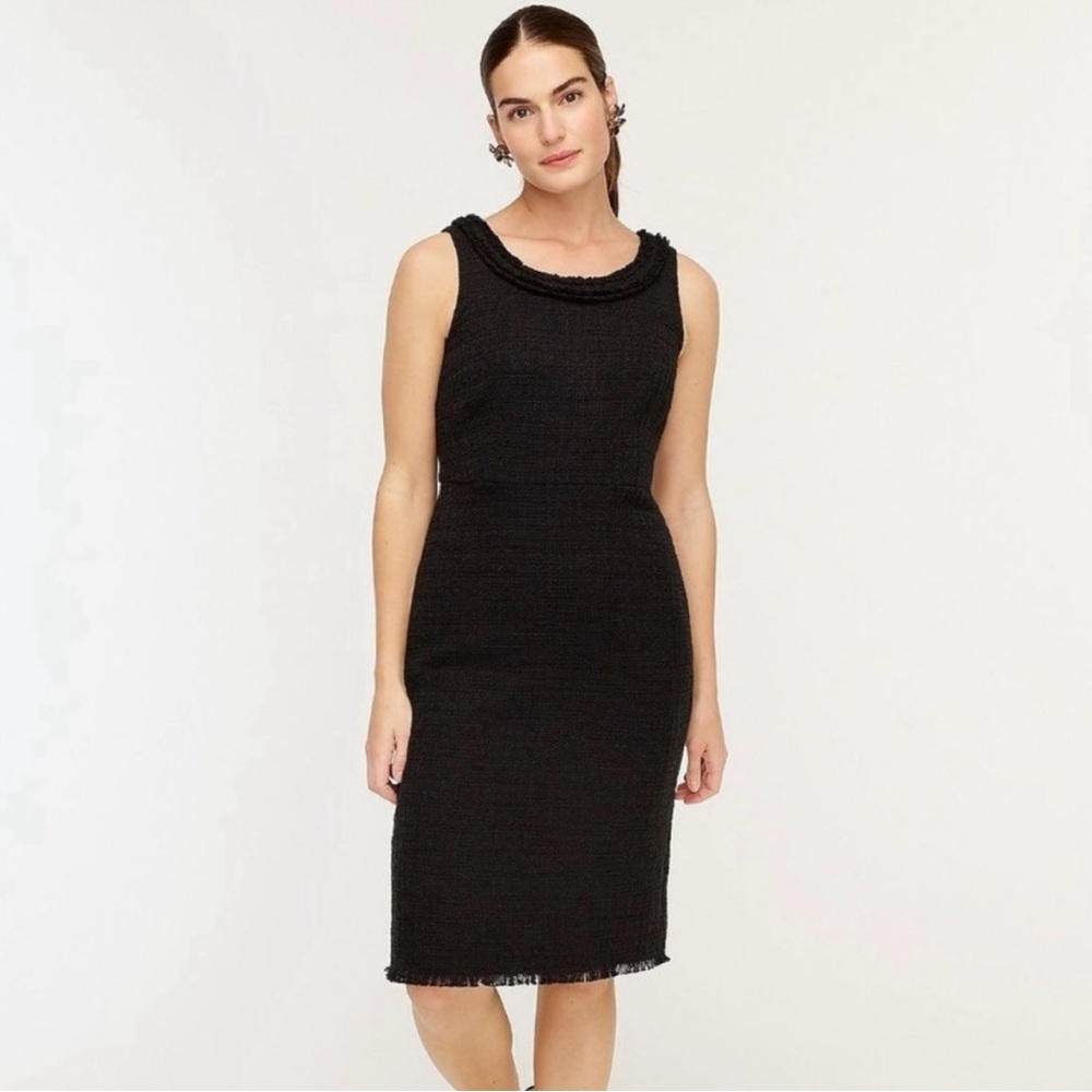 J. Crew Sheath Dress in Textured Fringe Tweed size 4 NWT